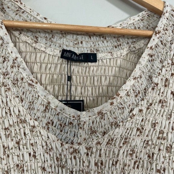 Mikarose Floral Smocked Midi Dress Large Flutter Sleeve Prairie NWT Soft Girl - Picture 5 of 9